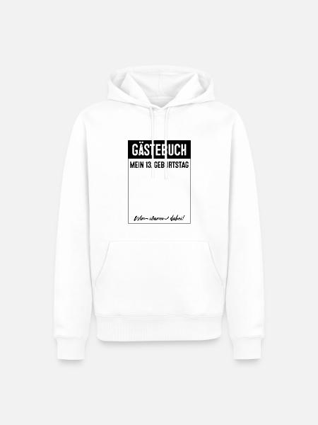 13 Jahre Gästebuch 13. Geburtstag - Männer Premium Bio Hoodie - Weiß