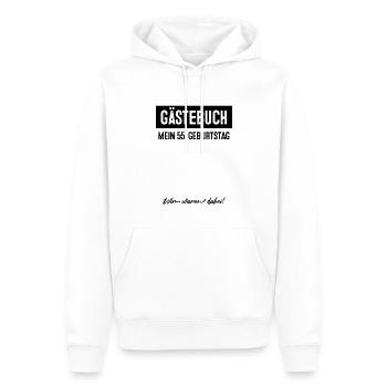 55 Jahre Gästebuch 55. Geburtstag - Männer Premium Bio Hoodie - Weiß - Vorne - Nico (187cm)