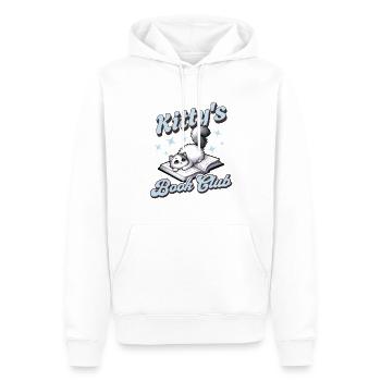 Kitty's Book Club - Paws & Pages Unite - Männer Premium Bio Hoodie - Weiß - Vorne - Nico (187cm)