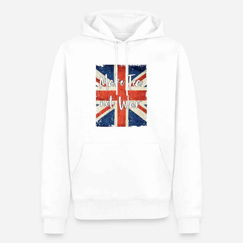 Make Tea not War - Männer Premium Bio Hoodie - Weiß