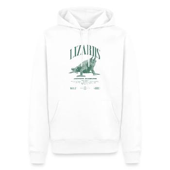 Gardien de lézard caméléon streetwear de Jackson - Sweat à capuche Premium bio Homme - blanc - Devant - Nico (187cm)