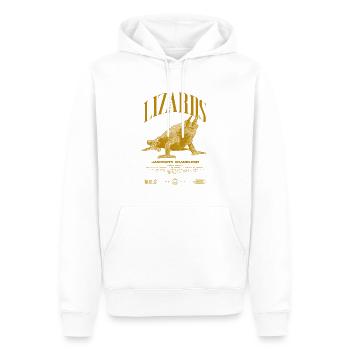 Jackson's Chamäleon Streetwear Eidechsenwärter - Männer Premium Bio Hoodie - Weiß - Vorne - Nico (187cm)
