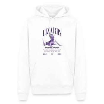 Dragon barbu Streetwear gardien de lézard - Sweat à capuche Premium bio Homme - blanc - Devant - Nico (187cm)