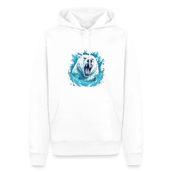 Polar Roar – Bluebear Art - Sweat à capuche Premium bio Homme - blanc - Devant - Nico (187cm)
