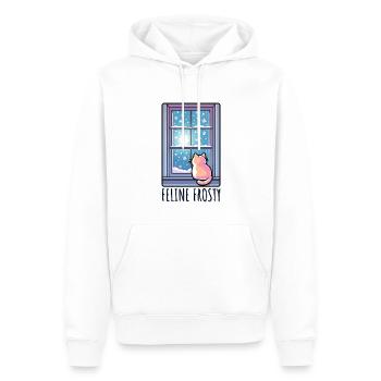 Frosty Feline Delight - Männer Premium Bio Hoodie - Weiß - Vorne - Nico (187cm)