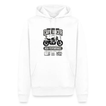 Cafe Racer Motorrad Geburtstag Biker Geboren 1932 - Männer Premium Bio Hoodie - Weiß - Vorne - Nico (187cm)