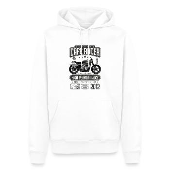 Cafe Racer Moto Anniversaire Motard Né en 2012 - Sweat à capuche Premium bio Homme - blanc - Devant - Nico (187cm)
