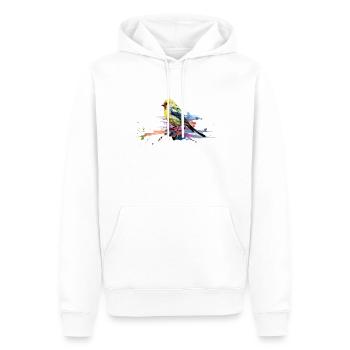 Amerikanischer Stieglitz Buntes Design - Männer Premium Bio Hoodie - Weiß - Vorne - Nico (187cm)