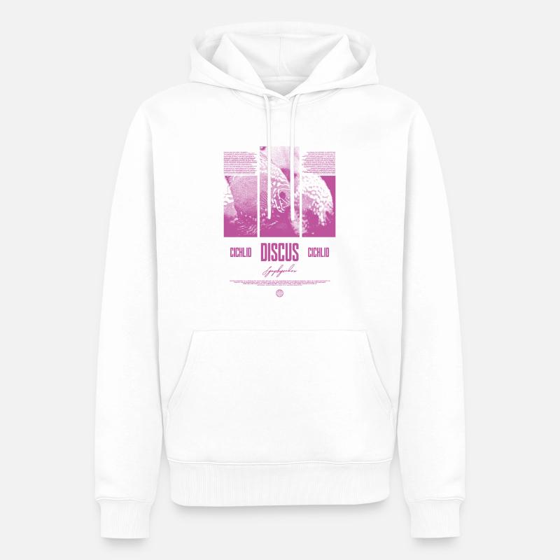 Discus Cichlidé Aquarium Fish Keeper - Sweat à capuche Premium bio Homme - blanc
