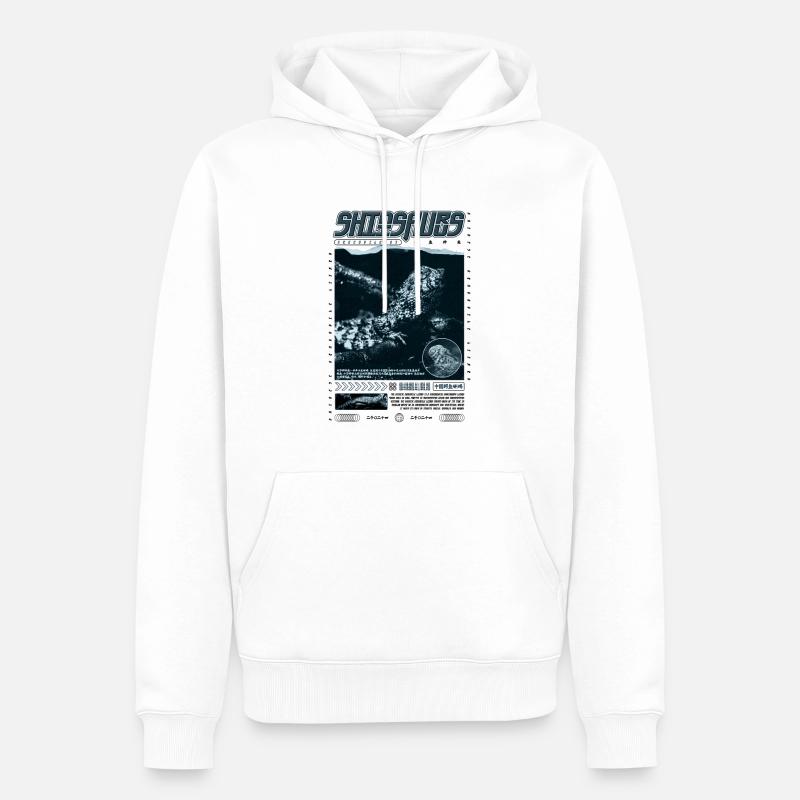 Chinesisches Krokodil Eidechse Shinisaurus Crocodilurus - Männer Premium Bio Hoodie - Weiß