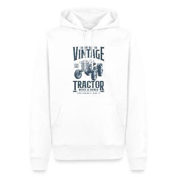 Anniversaire de fermier de tracteur vintage Né en 2009 - Sweat à capuche Premium bio Homme - blanc - Devant - Nico (187cm)