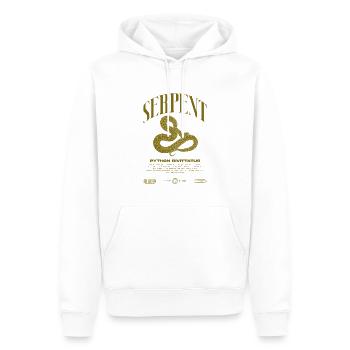 Burmese Python Modern Reptile Keeper Streetwear - Men’s Premium Organic Hoodie - white - Front - Nico (187cm)