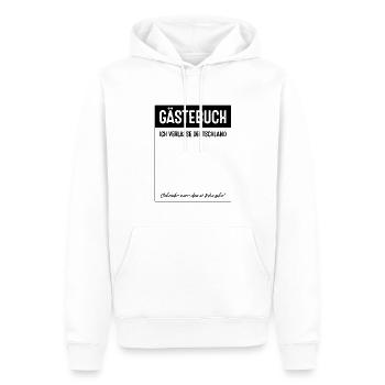 Gästebuch Auswandern Auslandsjahr Auslandssemester - Männer Premium Bio Hoodie - Weiß - Vorne - Nico (187cm)