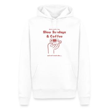 Nothing better than Slow Sundays and Coffee - Männer Premium Bio Hoodie - Weiß - Vorne - Nico (187cm)