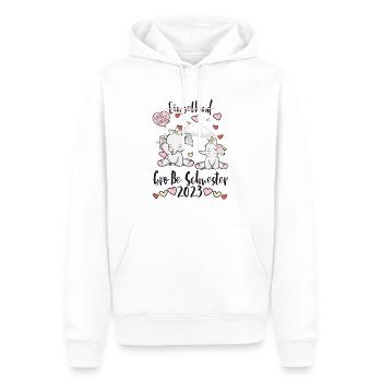 Große Schwester 2023 Elefanten Design für Mädchen - Männer Premium Bio Hoodie - Weiß - Vorne - Nico (187cm)