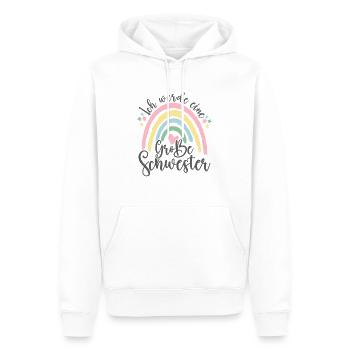 Ich Werde Große Schwester 2023 Boho Regenbogen - Männer Premium Bio Hoodie - Weiß - Vorne - Nico (187cm)