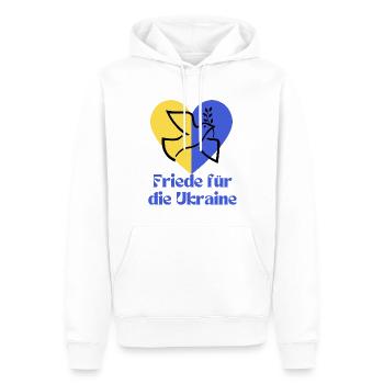 Ukraine Frieden Flagge Taube russland Krieg Peace - Männer Premium Bio Hoodie - Weiß - Vorne - Nico (187cm)