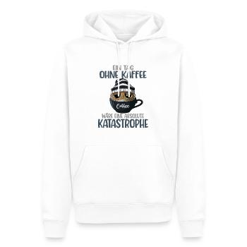 Eule Jeden Tag Kaffee Spruch Kaffeeliebhaber Eulen - Männer Premium Bio Hoodie - Weiß - Vorne - Nico (187cm)