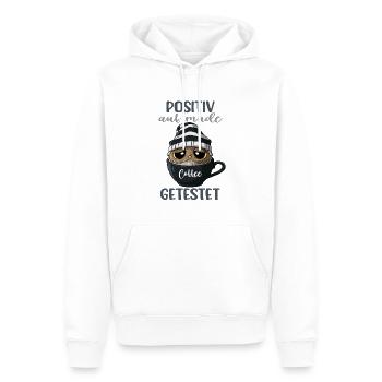 Positiv Auf Müde Getestet Eule Kaffee Spruch - Männer Premium Bio Hoodie - Weiß - Vorne - Nico (187cm)