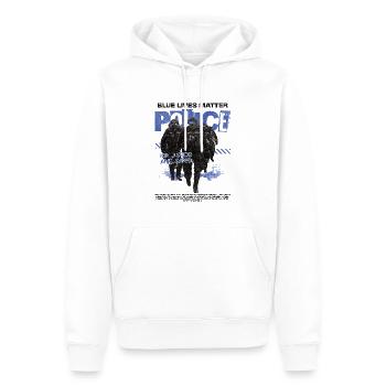 Police Policier Flic - Sweat à capuche Premium bio Homme - blanc - Devant - Nico (187cm)