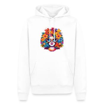 Flower power girl 8 - Sweat à capuche Premium bio Homme - blanc - Devant - Nico (187cm)
