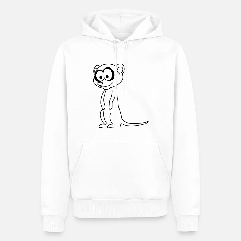 Erdmännchen Comic Tier - Männer Premium Bio Hoodie - Weiß