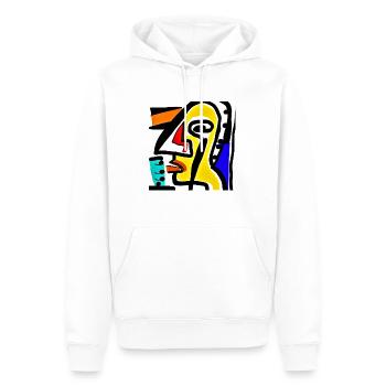 Boire et fumer Nouveau design d’art - Sweat à capuche Premium bio Homme - blanc - Devant - Nico (187cm)
