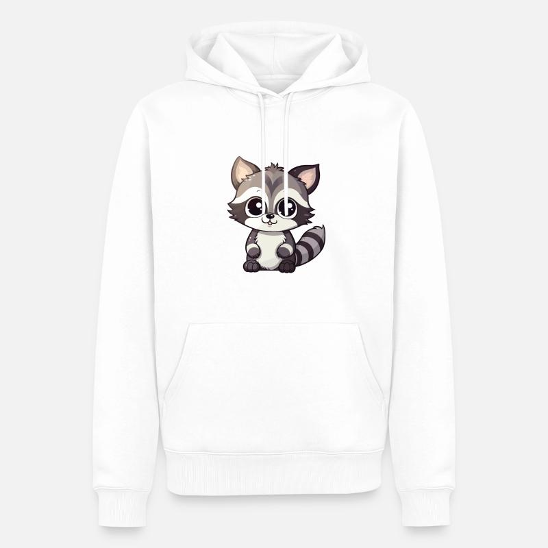 raton laveur mignon anime - Sweat à capuche Premium bio Homme - blanc