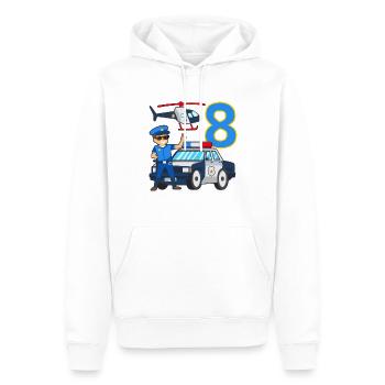 8 Geburtstag Polizei Auto 8 Jahre alt Polizist - Männer Premium Bio Hoodie - Weiß - Vorne - Nico (187cm)