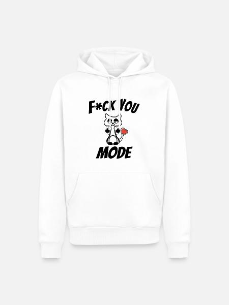 Fuck You Modus englisch - Männer Premium Bio Hoodie - Weiß