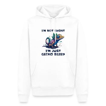 "I'm Not Short, I'm Just Gecko Sized" Cute Gecko - Men’s Premium Organic Hoodie - white - Front - Nico (187cm)