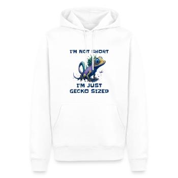 "I'm Not Short, I'm Just Gecko Sized" Cute Gecko - Men’s Premium Organic Hoodie - white - Front - Nico (187cm)