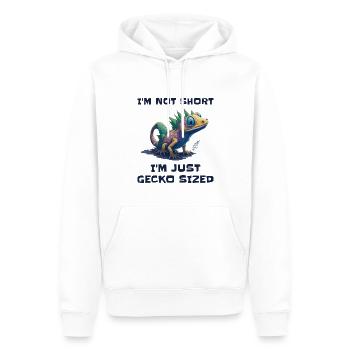 "I'm Not Short, I'm Just Gecko Sized" Cute Gecko - Men’s Premium Organic Hoodie - white - Front - Nico (187cm)