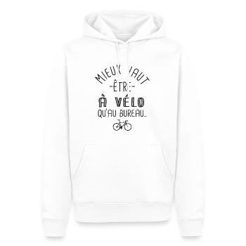 velo humour vélo cadeau homme femme cycliste - Sweat à capuche Premium bio Homme - blanc - Devant - Nico (187cm)