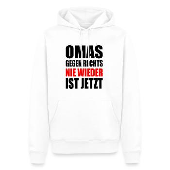 Omas gegen rechts - Männer Premium Bio Hoodie - Weiß - Vorne - Nico (187cm)