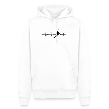 Herzschlag - Heartbeat - Diver - Taucher - Urlaub - Männer Premium Bio Hoodie - Weiß - Vorne - Nico (187cm)
