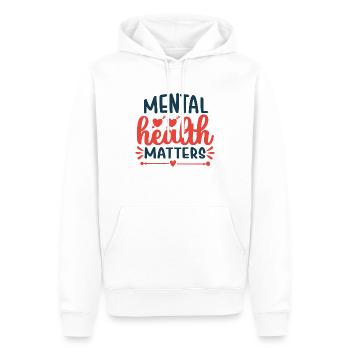 Mental Health matters - Men’s Premium Organic Hoodie - white - Front - Nico (187cm)