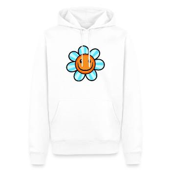 Smiling Happy Daisy Flower - Men’s Premium Organic Hoodie - white - Front - Nico (187cm)