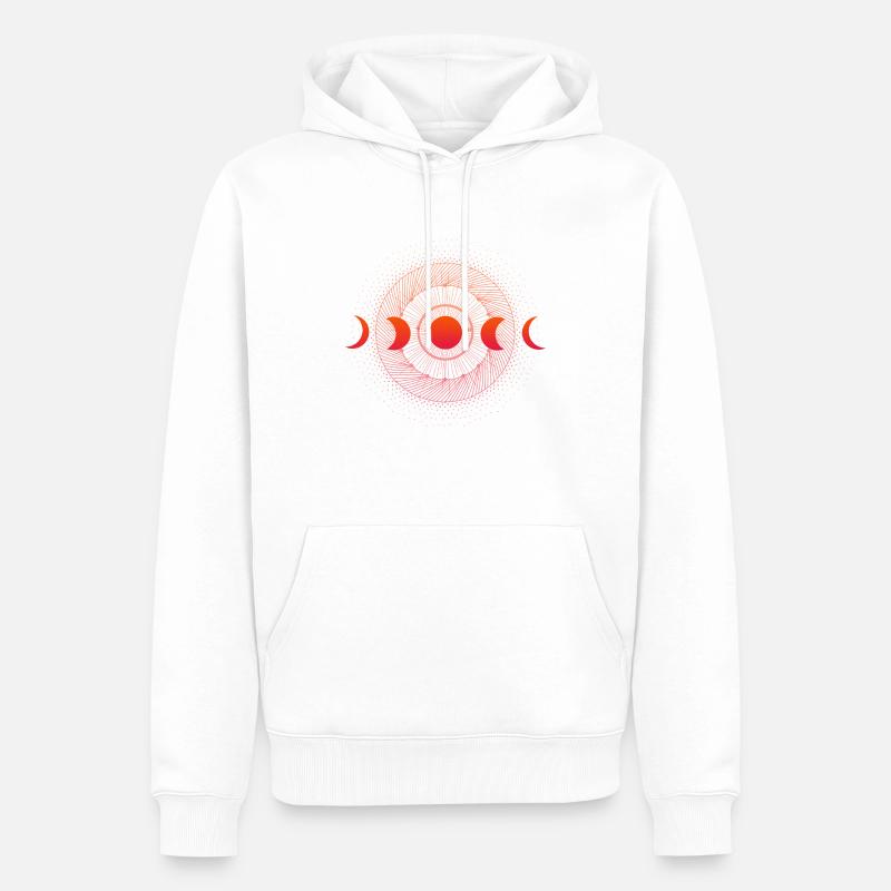 Himmelsmondphasen - Männer Premium Bio Hoodie - Weiß