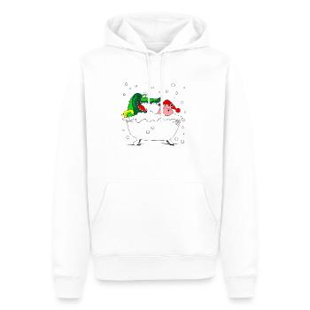 baignoire de neige bain noël noël crocodile - Sweat à capuche Premium bio Homme - blanc - Devant - Nico (187cm)