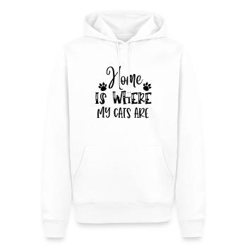 home is where the cats are - Männer Premium Bio Hoodie - Weiß - Vorne - Nico (187cm)