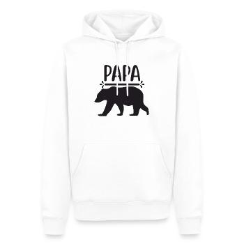 Papa ours, protecteur - Sweat à capuche Premium bio Homme - blanc - Devant - Nico (187cm)