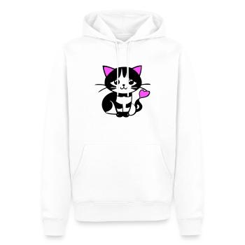 Cute cat in the comic strip - Men’s Premium Organic Hoodie - white - Front - Nico (187cm)