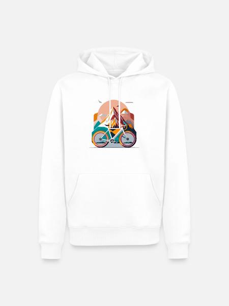 Mountain Bike - Men’s Premium Organic Hoodie - white