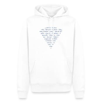 Part de fromages - Sweat à capuche Premium bio Homme - blanc - Devant - Nico (187cm)
