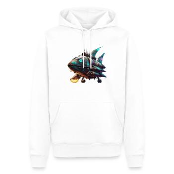Astronef - Sweat à capuche Premium bio Homme - blanc - Devant - Nico (187cm)