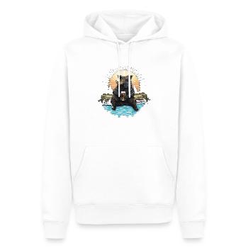 Boar drinking beer by the stream - Men’s Premium Organic Hoodie - white - Front - Nico (187cm)