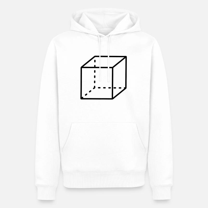 Cube Math - Sweat à capuche Premium bio Homme - blanc