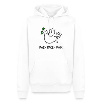 Frieden - Männer Premium Bio Hoodie - Weiß - Vorne - Nico (187cm)