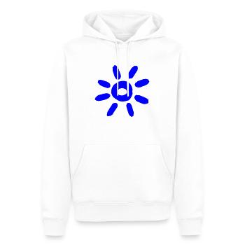 Blaue Sonne - Männer Premium Bio Hoodie - Weiß - Vorne - Nico (187cm)
